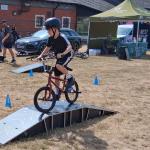 A child on a BMX ramp